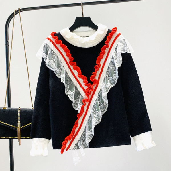 Bluza casual dama cu element de dantela in trei culori