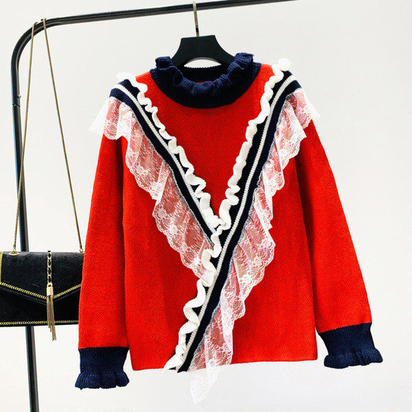 Bluza casual dama cu element de dantela in trei culori