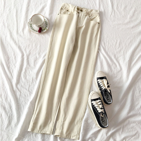 Blugi casual de dama in doua culori cu buzunare si talie inalta