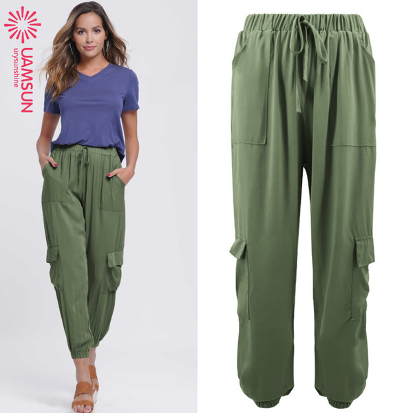 Pantaloni lungi casual de dama cu talie inalta si cravate in mai multe culori