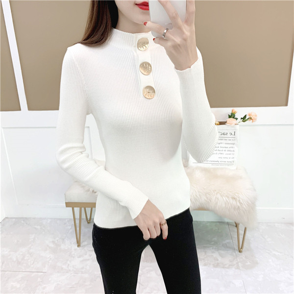 Pulover de dama modern model nou cu nasturi - mai multe culori