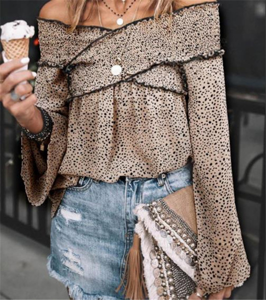 Bluză de damă modernă cu mâneci lungi și umerii goi