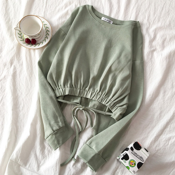 Bluza de dama in patru culori cu cravate si maneci lungi