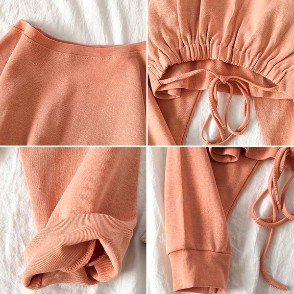 Bluza de dama in patru culori cu cravate si maneci lungi