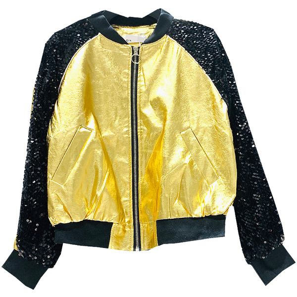 Geaca de dama moderna cu efect stralucitor in doua culori