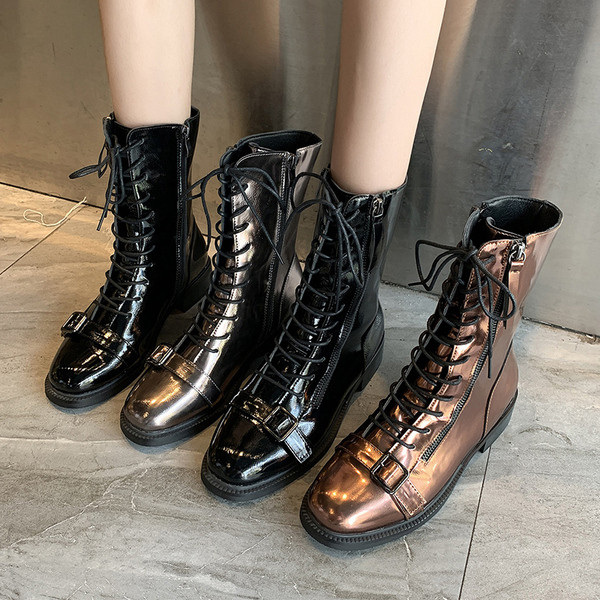 Modern női csizma fűzővel és cipzárral három színben