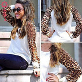 Casual Γυναικεία Μπλούζα με O-Neckline και Animal Pattern σε πολλαπλά χρώματα