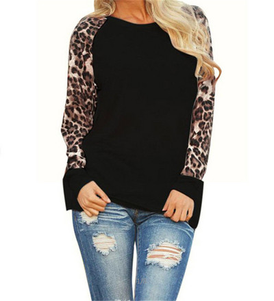 Casual Γυναικεία Μπλούζα με O-Neckline και Animal Pattern σε πολλαπλά χρώματα