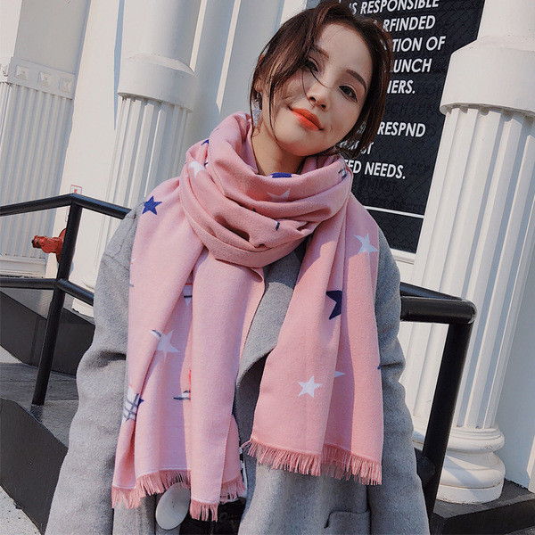 Eșarfă de damă cu stele în patru culori