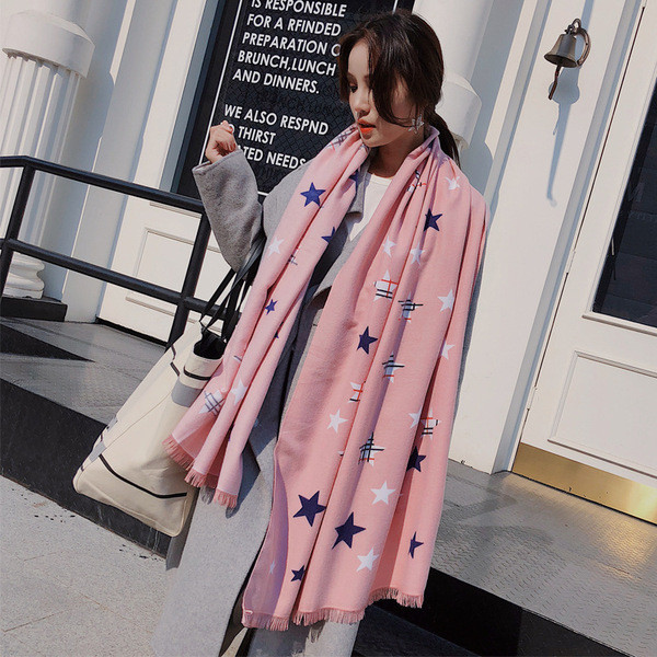 Eșarfă de damă cu stele în patru culori