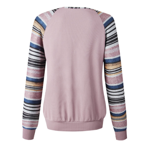 Bluză casual de damă cu fermoar în albastru și roz