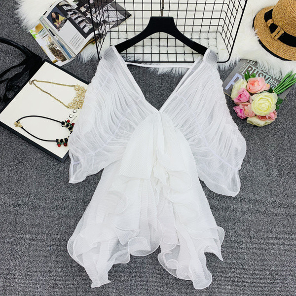 Cămașă modernă de damă cu decolteu în V adânc în mai multe culori