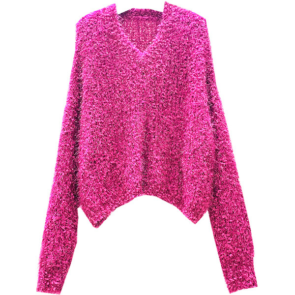 Női téli pulóver spitz nyakkivágással több színben