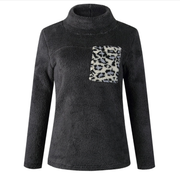 Pulover casual dama cu buzunar in doua culori