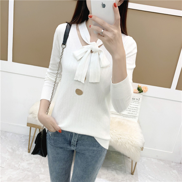 Pulover de dama model nou cu nasturi si cravate in mai multe culori