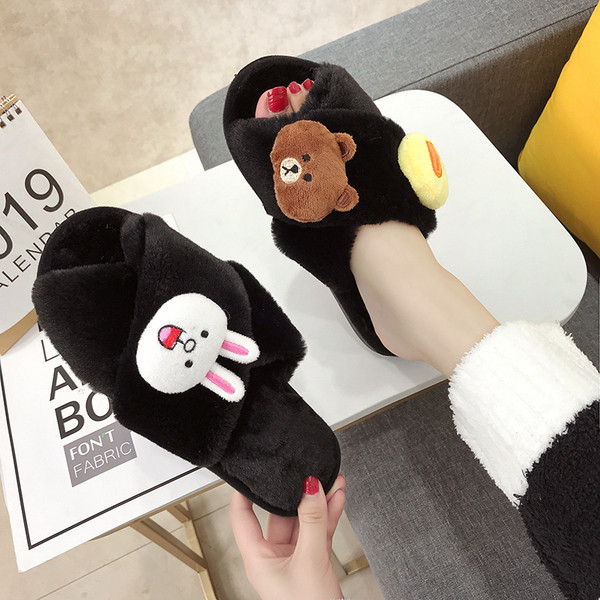 Papuci dama cu decor 3D in diferite culori