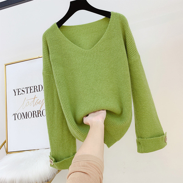 Pulover de dama cu decolteu spitz in mai multe culori