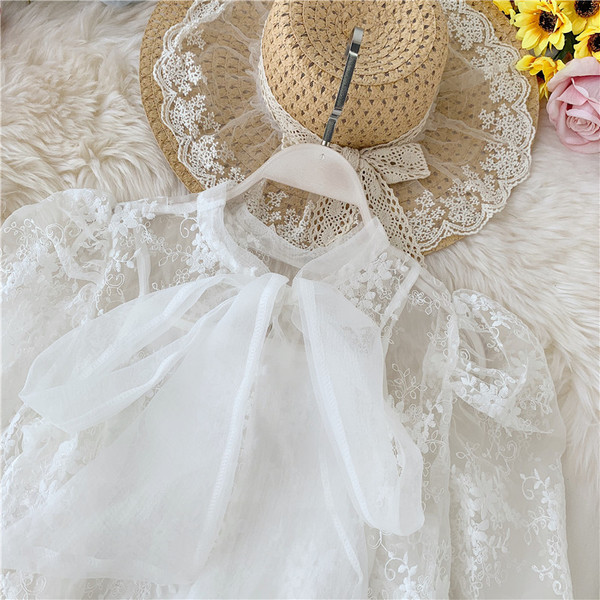 Camasa scurta de dama eleganta cu dantela si panglica in trei culori