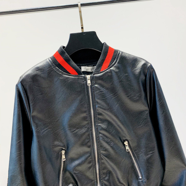 Geaca casual dama din piele cu broderie colorata