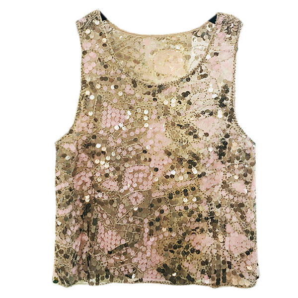 Női felső, kerek nyakkivágással és flitterekkel, két színben