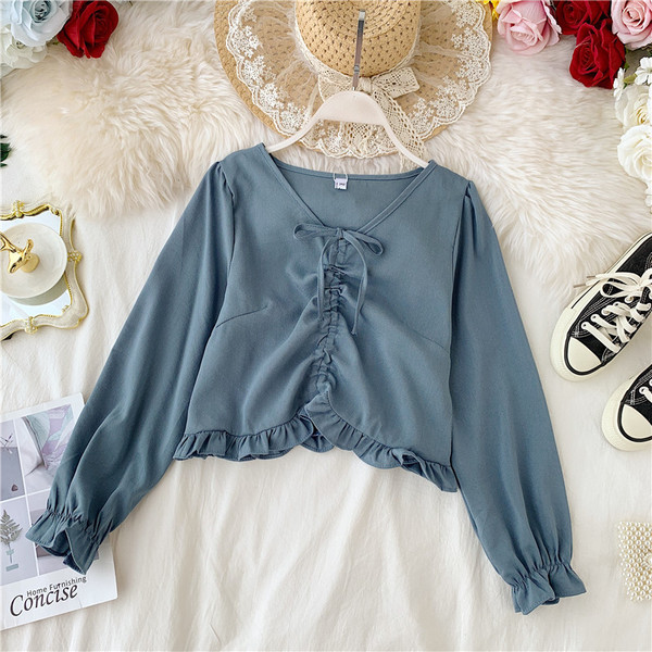 Modern női blúz nyakkendővel és hosszú ujjú több színben