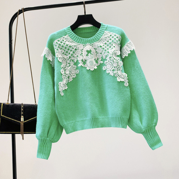 Γυναικείο πουλόβερ με δαντέλα σε τέσσερα χρώματα