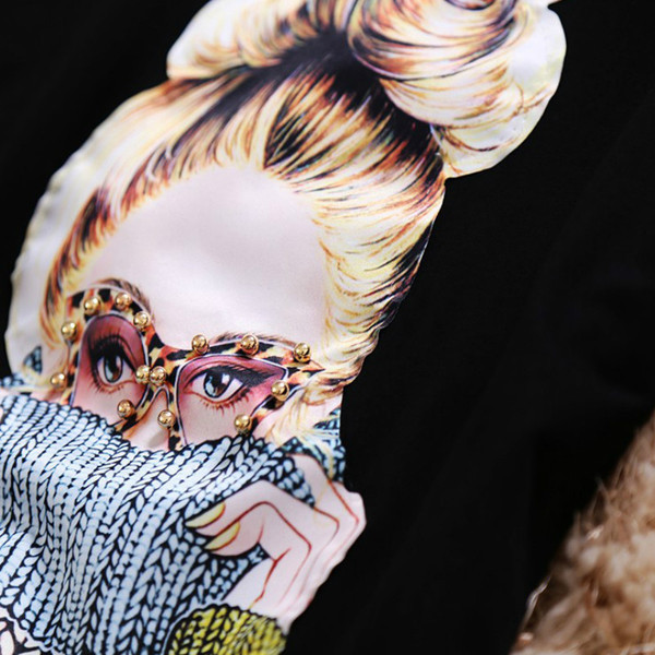 Casual γυναικείο φόρεμα με 3/4 μανίκια και κορδόνια σε μαύρο χρώμα