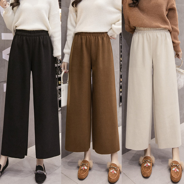 Нов модел ежедневни дамски широки панталони в три цвята