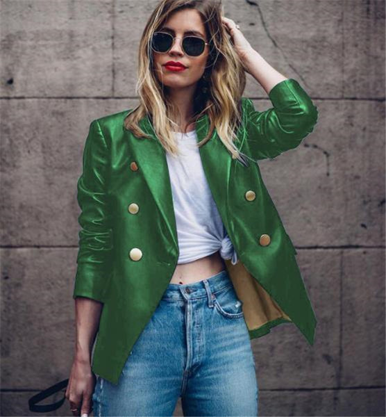 Κομψό γυναικείο σακάκι σε τέσσερα χρώματα με χρυσά κουμπιά