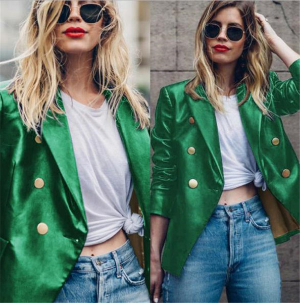 Κομψό γυναικείο σακάκι σε τέσσερα χρώματα με χρυσά κουμπιά