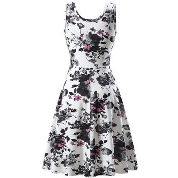 Γυναικείο Casual Κοντό Μανίκι Φόρεμα με Floral Pattern σε δύο χρώματα