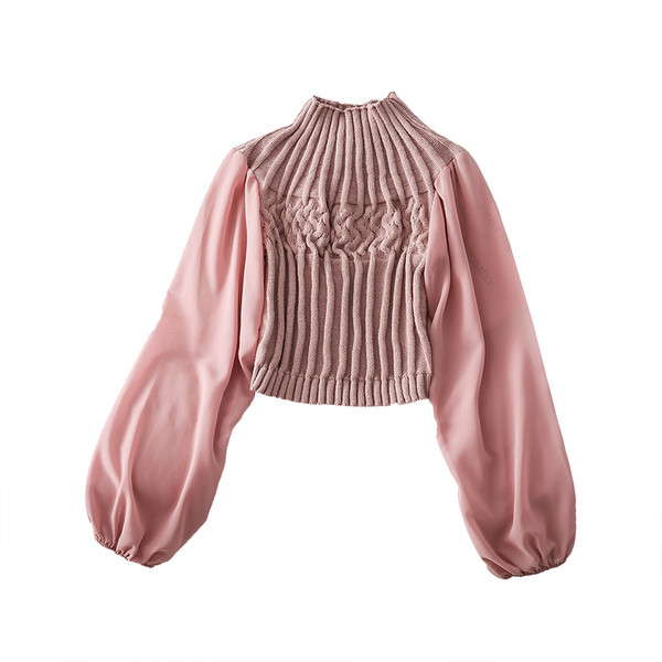 Női pulóver széles ujjal, négy színben