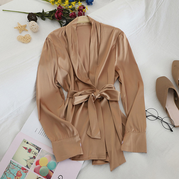 Stílusos női ing övvel, négy színben