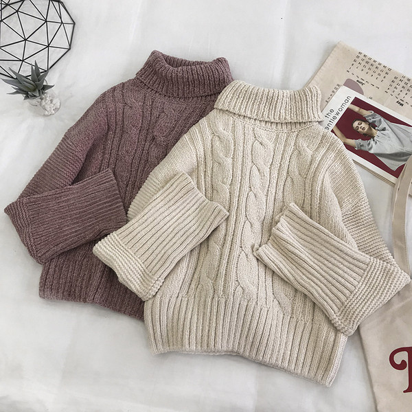 Női alkalmi pulóver magas gallérral, két színben