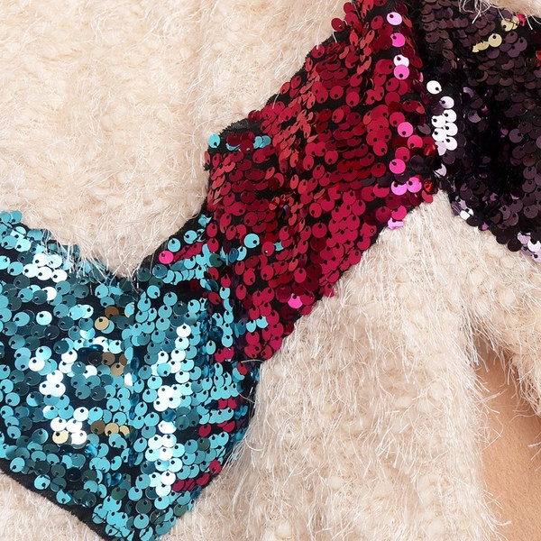 Modern női téli ruha hosszú ujjal és flitterekkel három színben