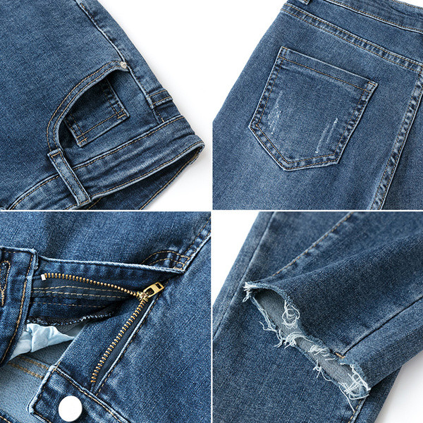 Női farmer új modellje szakadt motívumokkal, kék és szürke színben