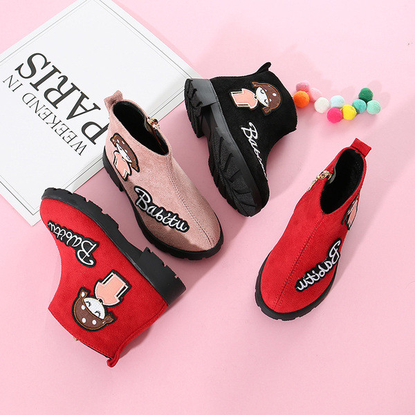 Μοντέρνες παιδικές μπότες για κορίτσια σε τρία χρώματα με κεντήματα και φερμουάρ