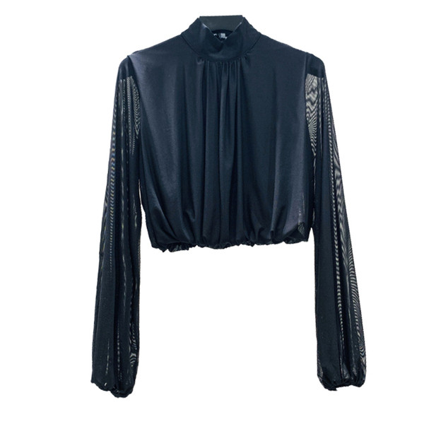 Stílusos női blúz - rövid modell fehér és fekete színben