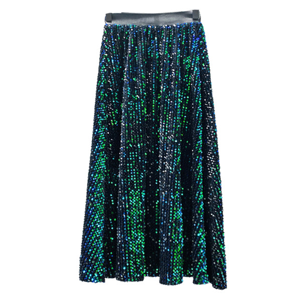 Női szoknya - hosszú modell színes flitterekkel