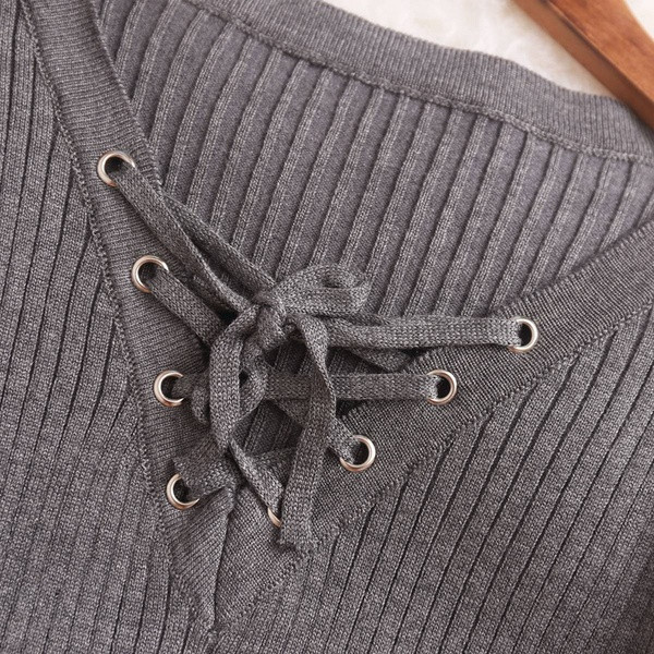 Modern női ruha fűzős és hosszú ujjú három színben