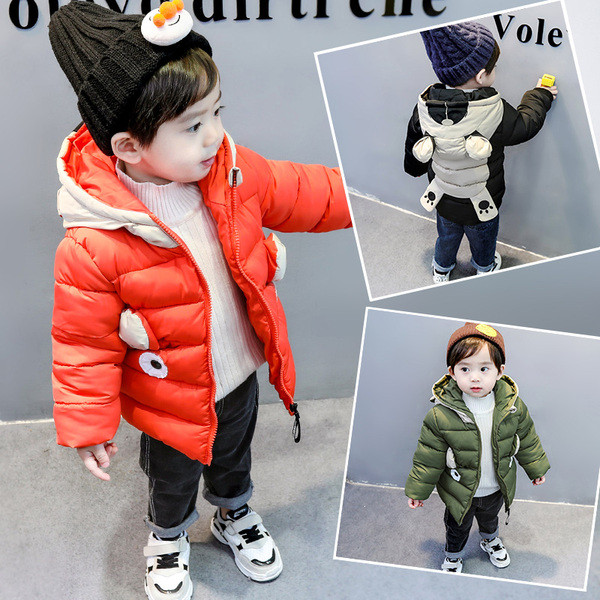 Modern gyerek kabát fiúknak három színben 3D elemekkel