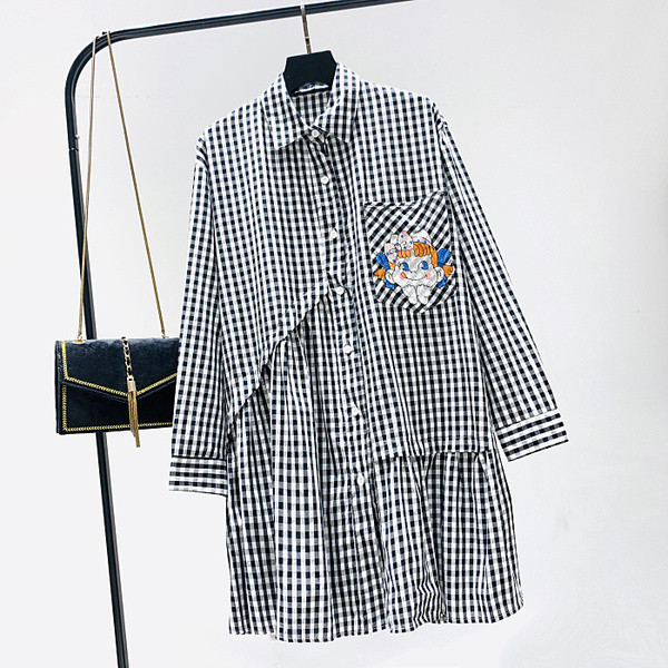 Modern női csíkos ing - hosszú modell három színben