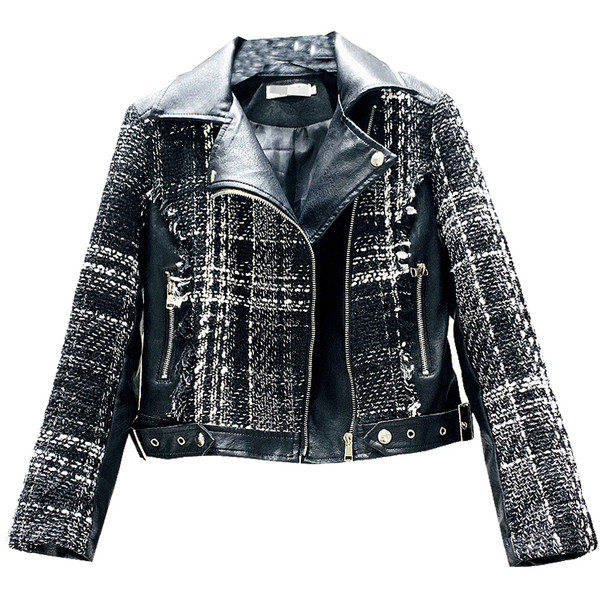 Γυναικείο καρό καπιτονέ μπουφάν με  λαιμόκοψη