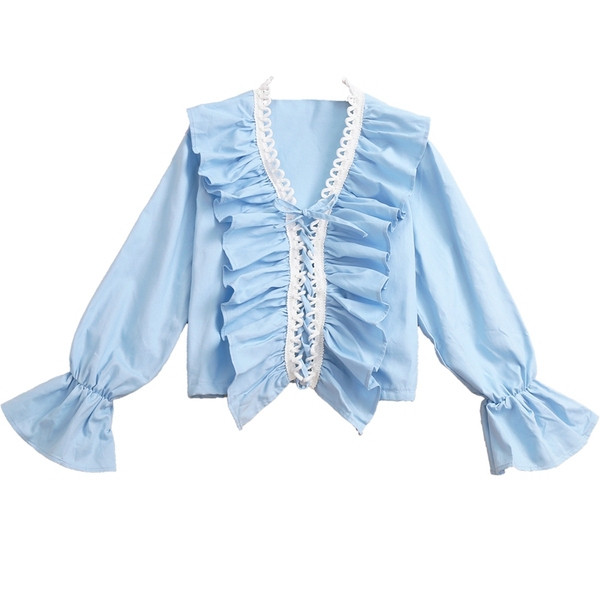 Női ing szalaggal és mély nyakkivágással, három színben