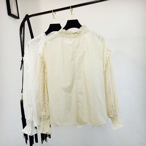 Női őszi blúz magas gallérral, két színben