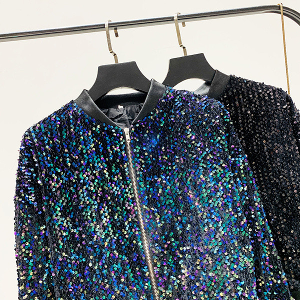 Modern női kabát flitterekkel, két színben