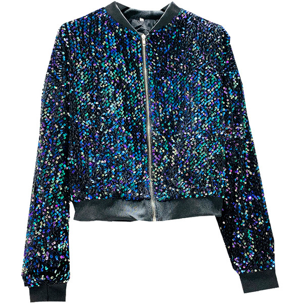 Modern női kabát flitterekkel, két színben