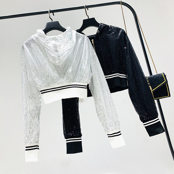 Női alkalmi kabát - rövid fekete és rózsaszín modell