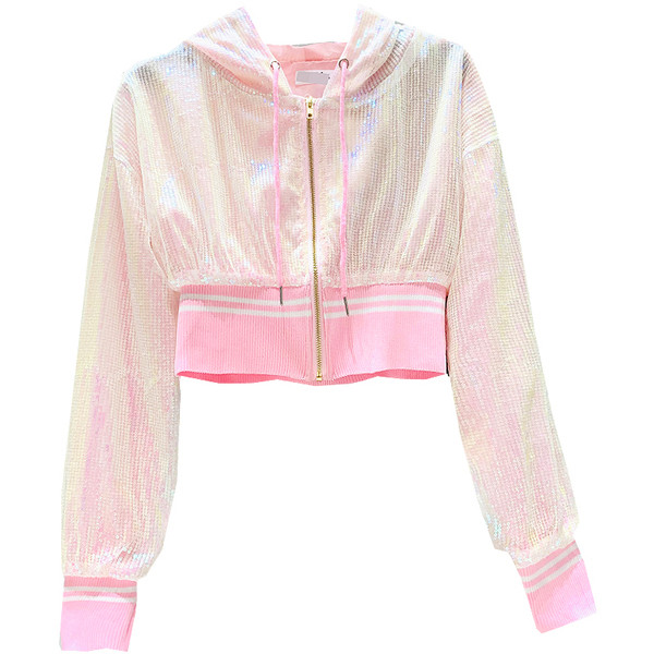 Női alkalmi kabát - rövid fekete és rózsaszín modell