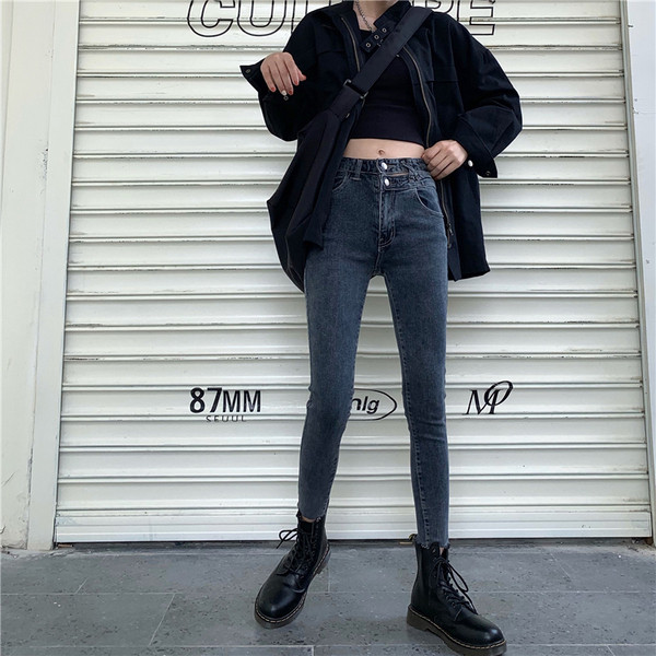 Női farmer Karcsú kék színű modell, magas derékkal